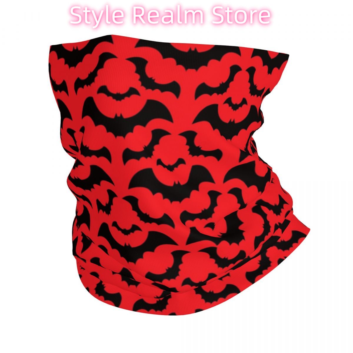 Neck Warmer Tube - ผ้าพันคอแบบกอธิค ลายค้างคาว สำหรับผู้ชายและผู้หญิง ใช้ในฤดูหนาว สำหรับเล่นสกี ผ้าคลุมหน้า