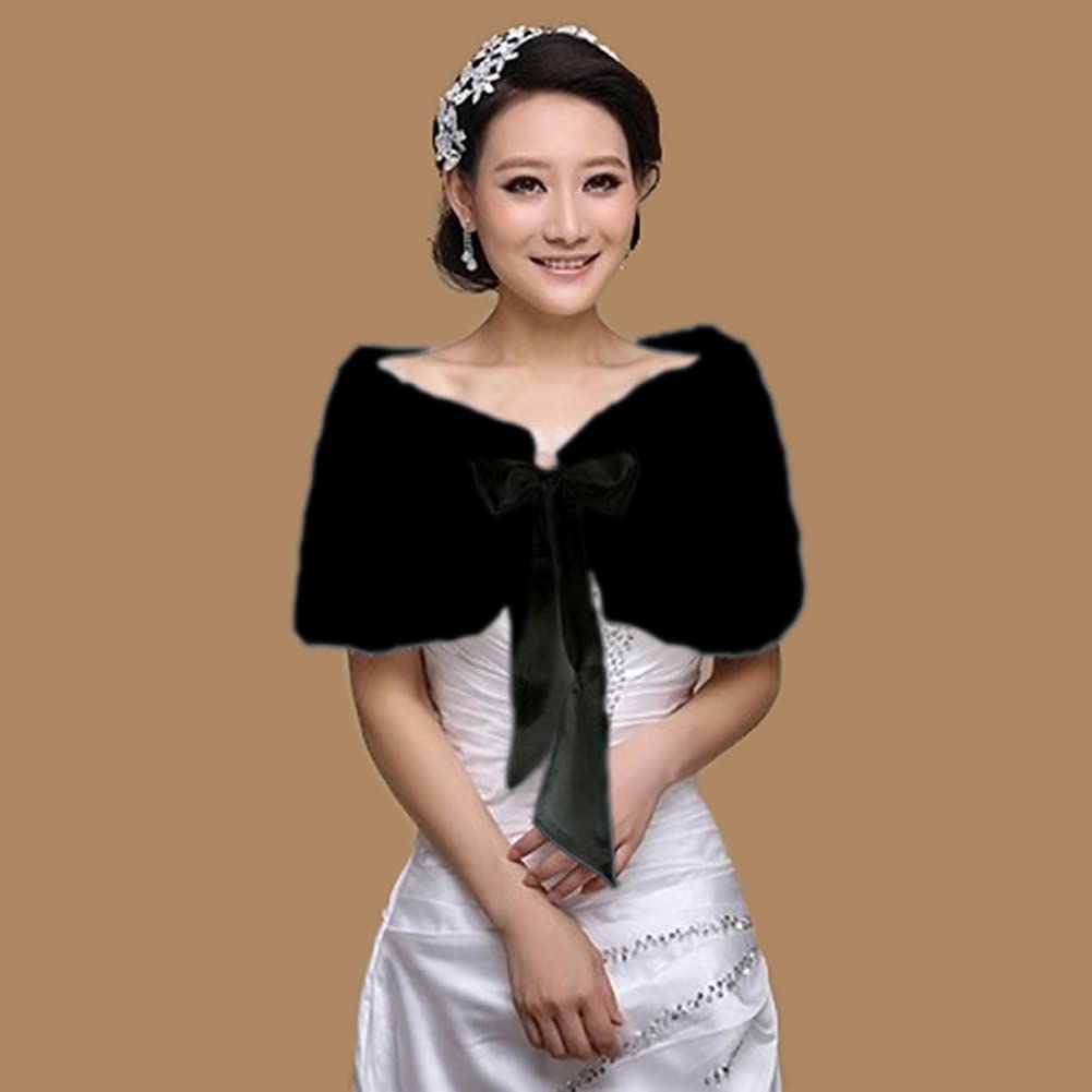 Stole Wedding Shawl - ผู้หญิงเจ้าสาวงานแต่งงาน Faux FUR Shawls และ Wraps