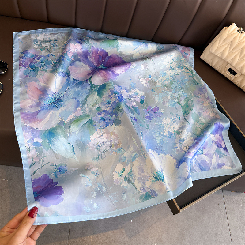 ผ้าพันคอไหมพิมพ์ลายดอกไม้ใหม่ป - Face Scarf Mask บทวิจารณ์และราคา