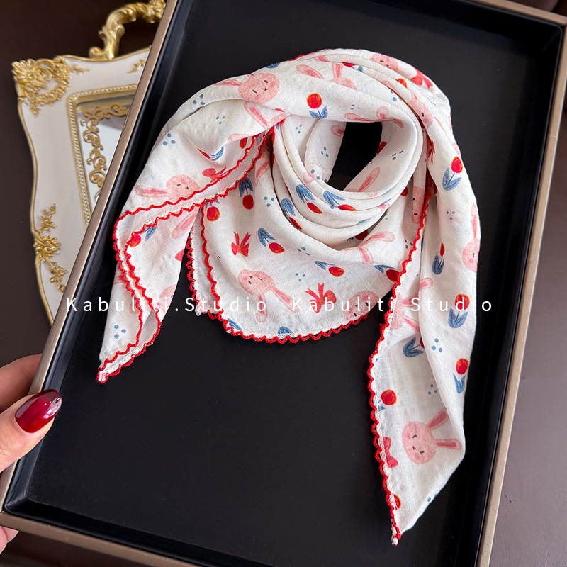 ผ้าพันคอผ้าฝ้ายลินินทรงสี่เหลี - Face Scarf Mask บทวิจารณ์และราคา