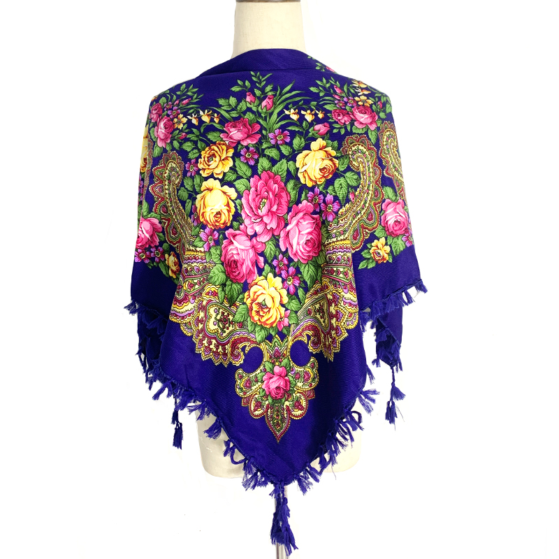 90*90 ซม.WomenRussian ดอกไม้ผ้ - Bandana Cotton บทวิจารณ์และราคา