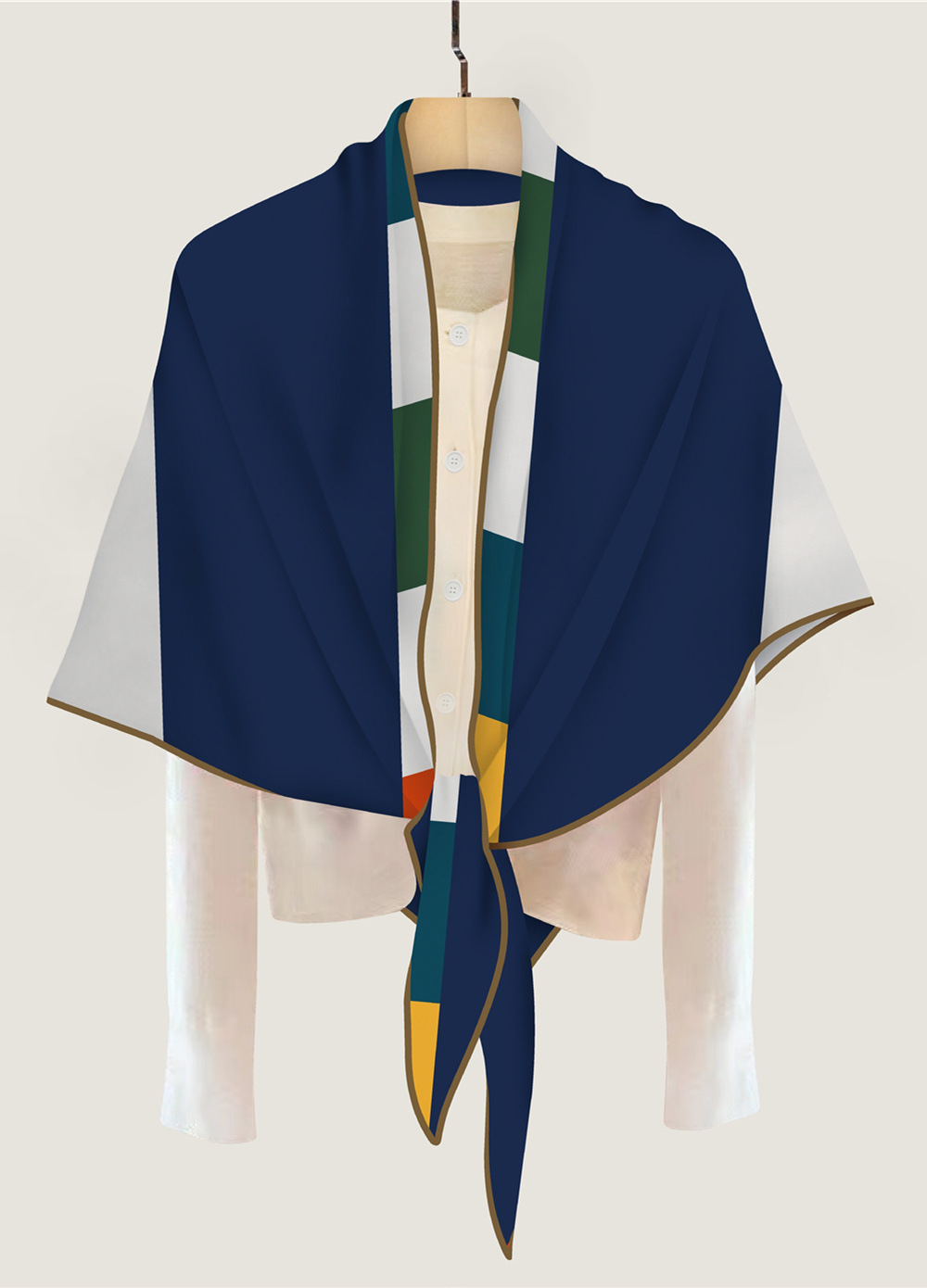 สามเหลี่ยมผ้าพันคอผ้าไหมแคชเมี - Pashmina Wrap Large บทวิจารณ์และราคา