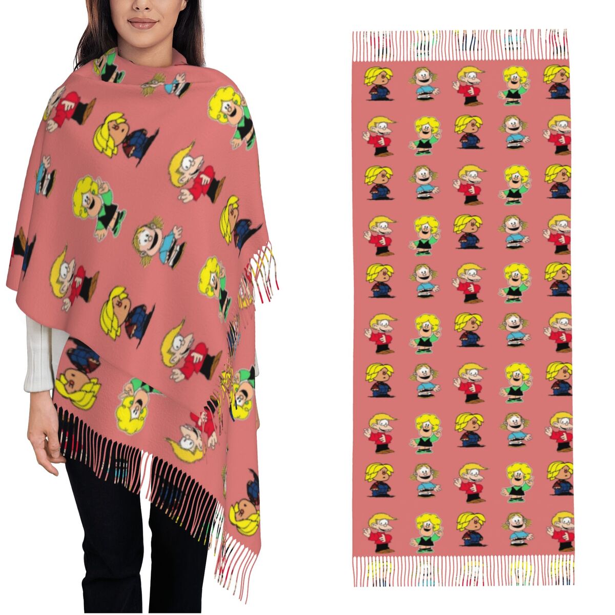 ผ้าพันคอพู่ห้อยสำหรับผู้หญิง ล - Pashmina Wrap Large บทวิจารณ์และราคา