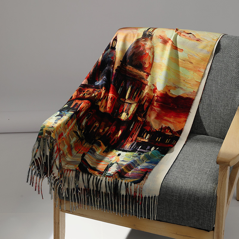 แบรนด์หรูภาพวาดสีน้ํามันผ้าพัน - Muffler Men Wool บทวิจารณ์และราคา