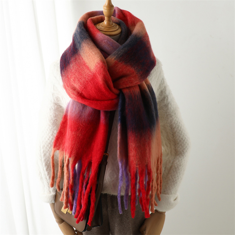 ผ้าพันคอลายตารางสำหรับฤดูใบไม้ - Muffler Men Wool บทวิจารณ์และราคา
